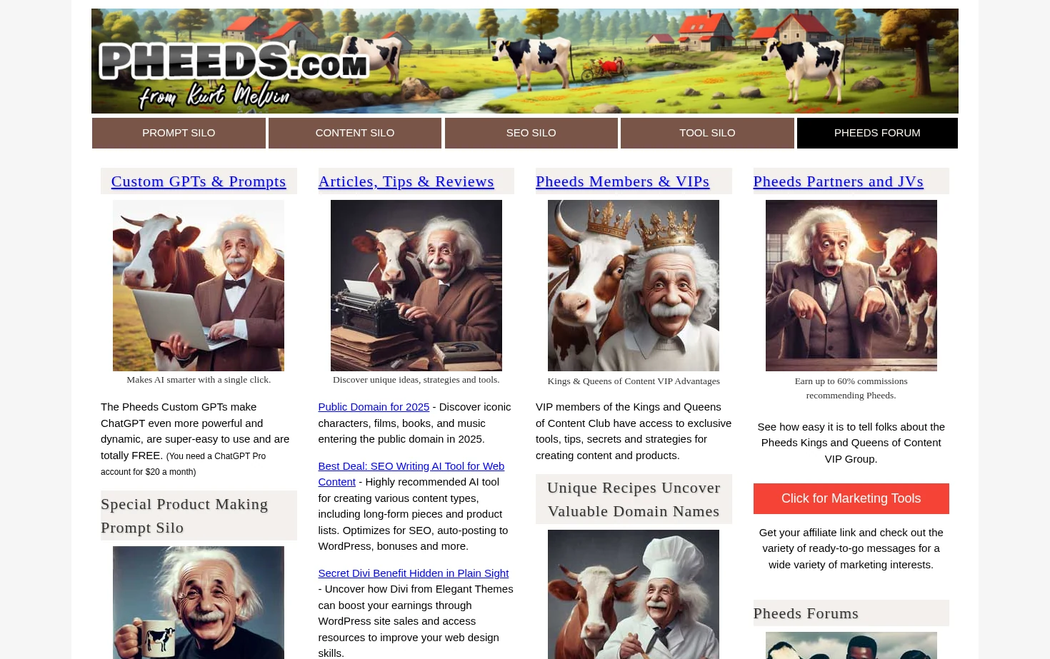 Pheeds Homepage 页面快照